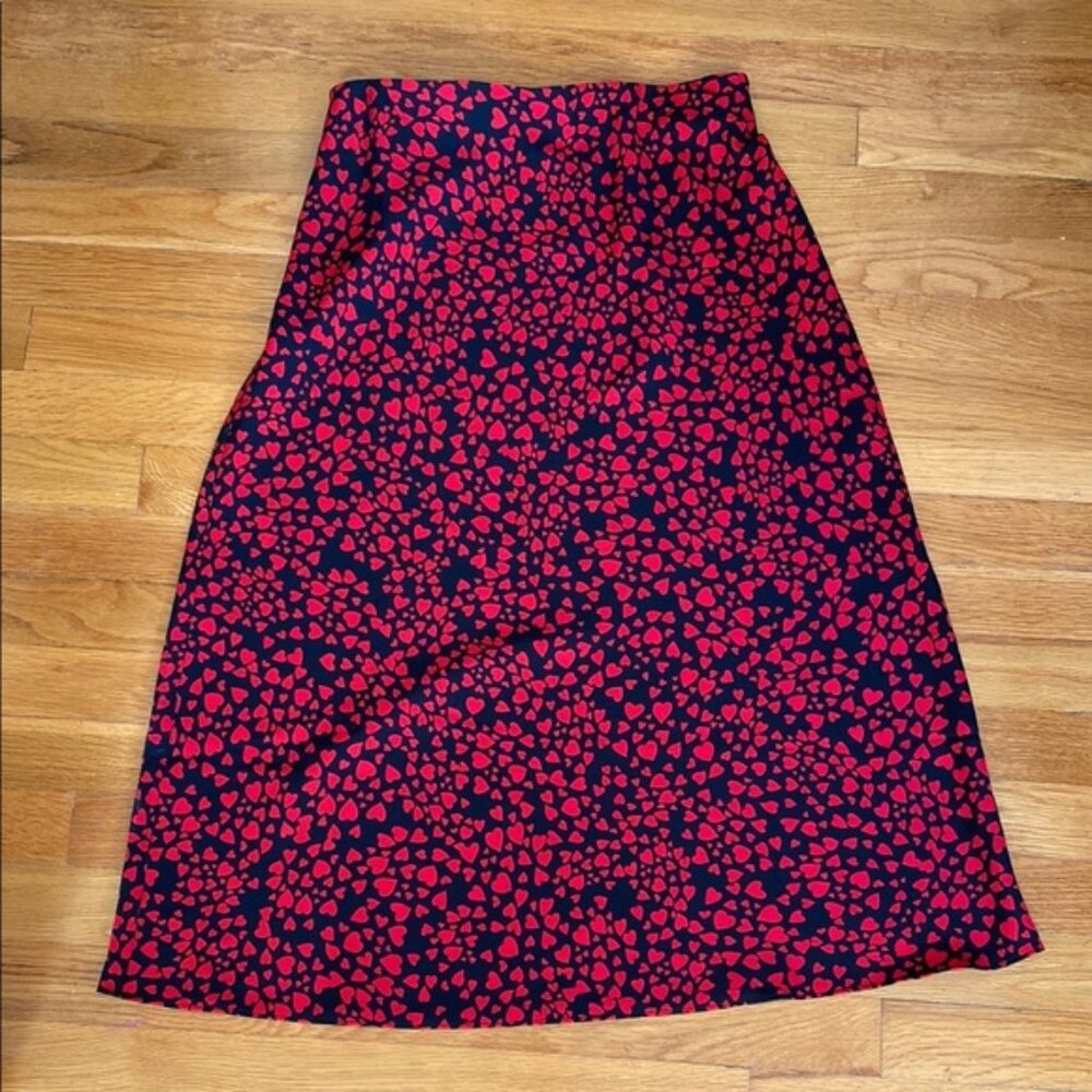 LOFT Heart Printed Midi A-Line